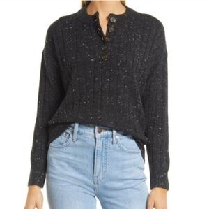 Madewell Donegal Bowden Henley Wool Blend Sweater in Coziest Yarn